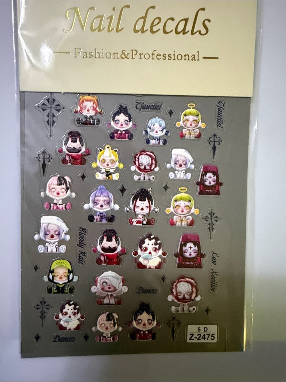 Cute Character Nail Decals - Multicolor Cartoon Faces